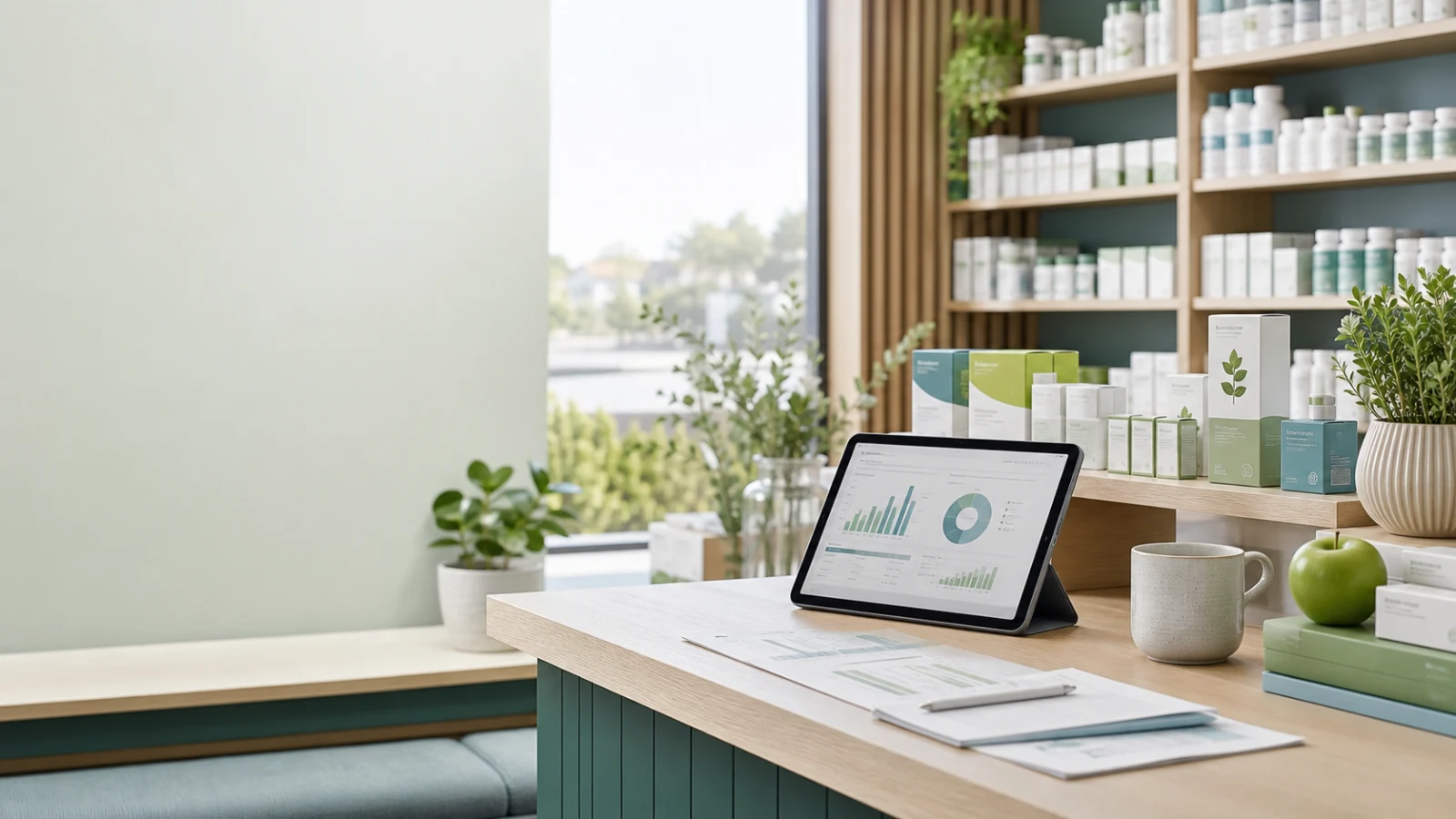Apotek Applet bildyta för hälsoprodukter
